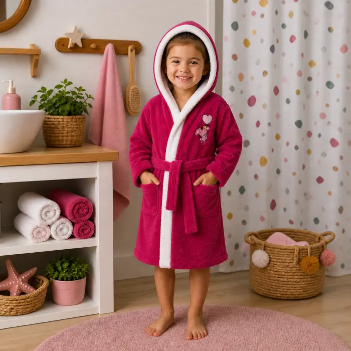 Детски халат Sunny - циклама - 3/4 години - 3859 - Детски халат Sunny - циклама - 3/4 години - 3859