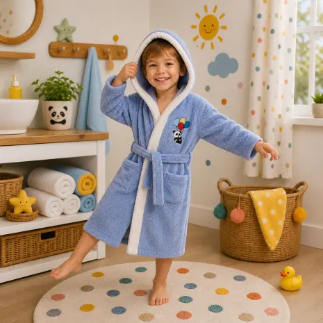 Детски халат Sunny - светло синьо - 3/4 години
