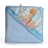 Бебешка хавлиена кърпа с качулка - Синьо - Бебе - 1074 | Бебешка хавлиена кърпа с качулка - Синьо - Бебе - 1074